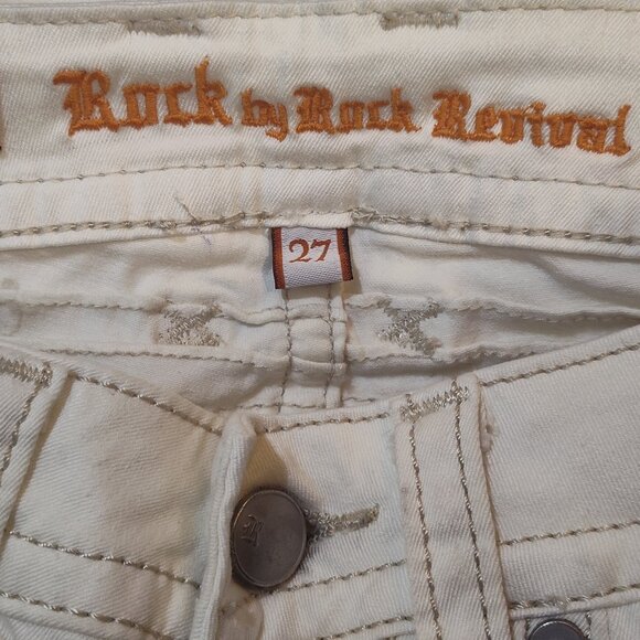 Rock By Rock Revival Off White Capri Size 27 "SUZE" Style:RR8190PZ NWT Jeans - Picture 6 of 10